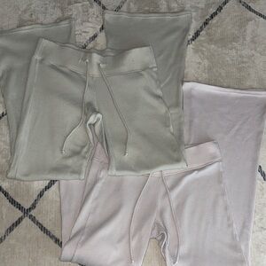 Hollister Ribbed Lounge Pants in Cream